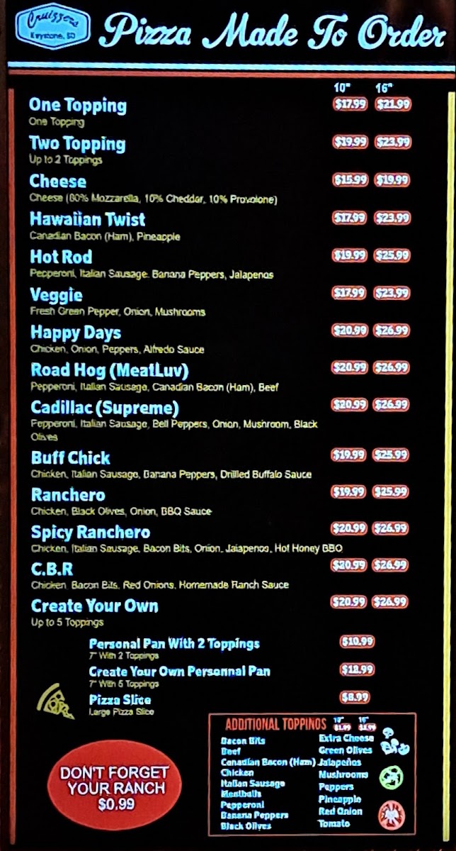 Cruizzers Menu - Image 3