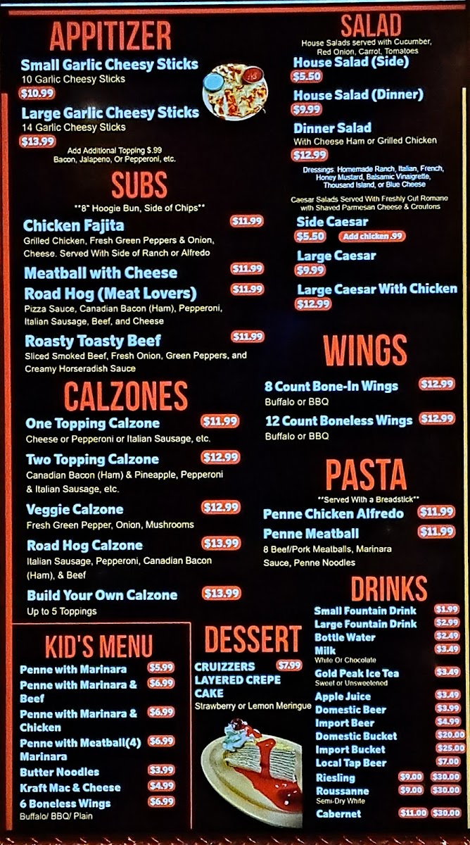 Cruizzers Menu - Image 4